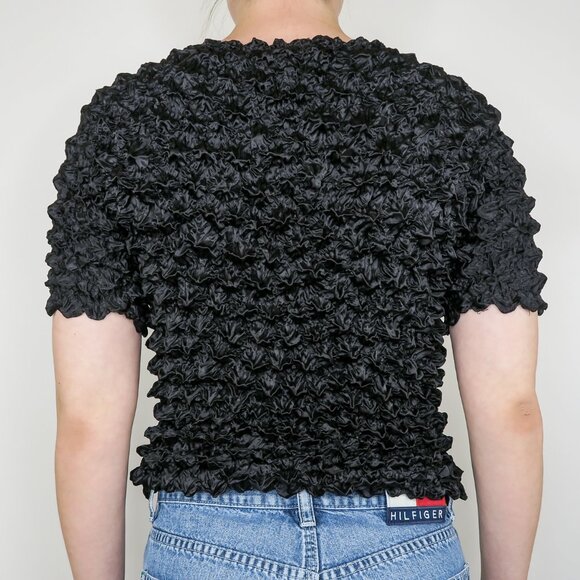 Vintage 90s Black Bubble Popcorn Shirt - Picture 3 of 7